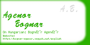 agenor bognar business card